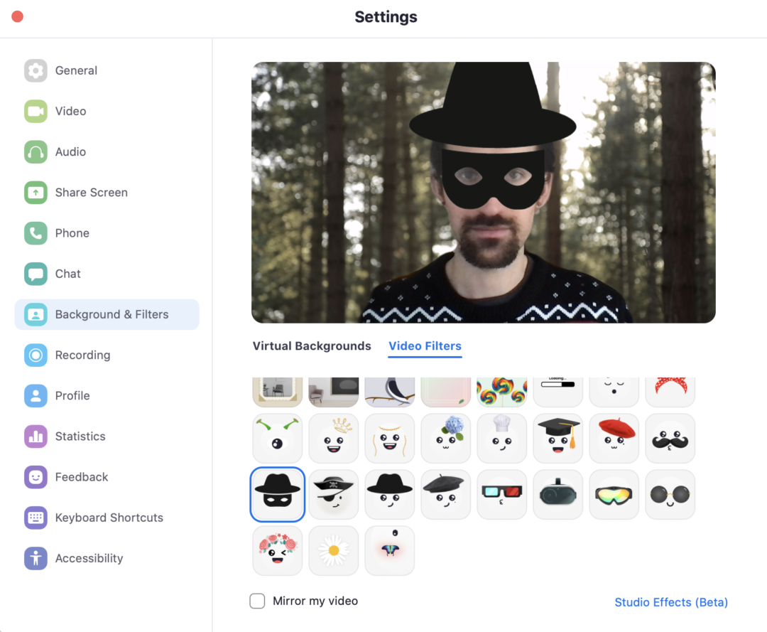 How to Add Filters for Zoom Pericror