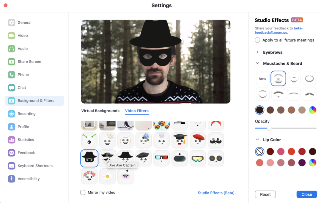 How to Add Filters for Zoom Pericror